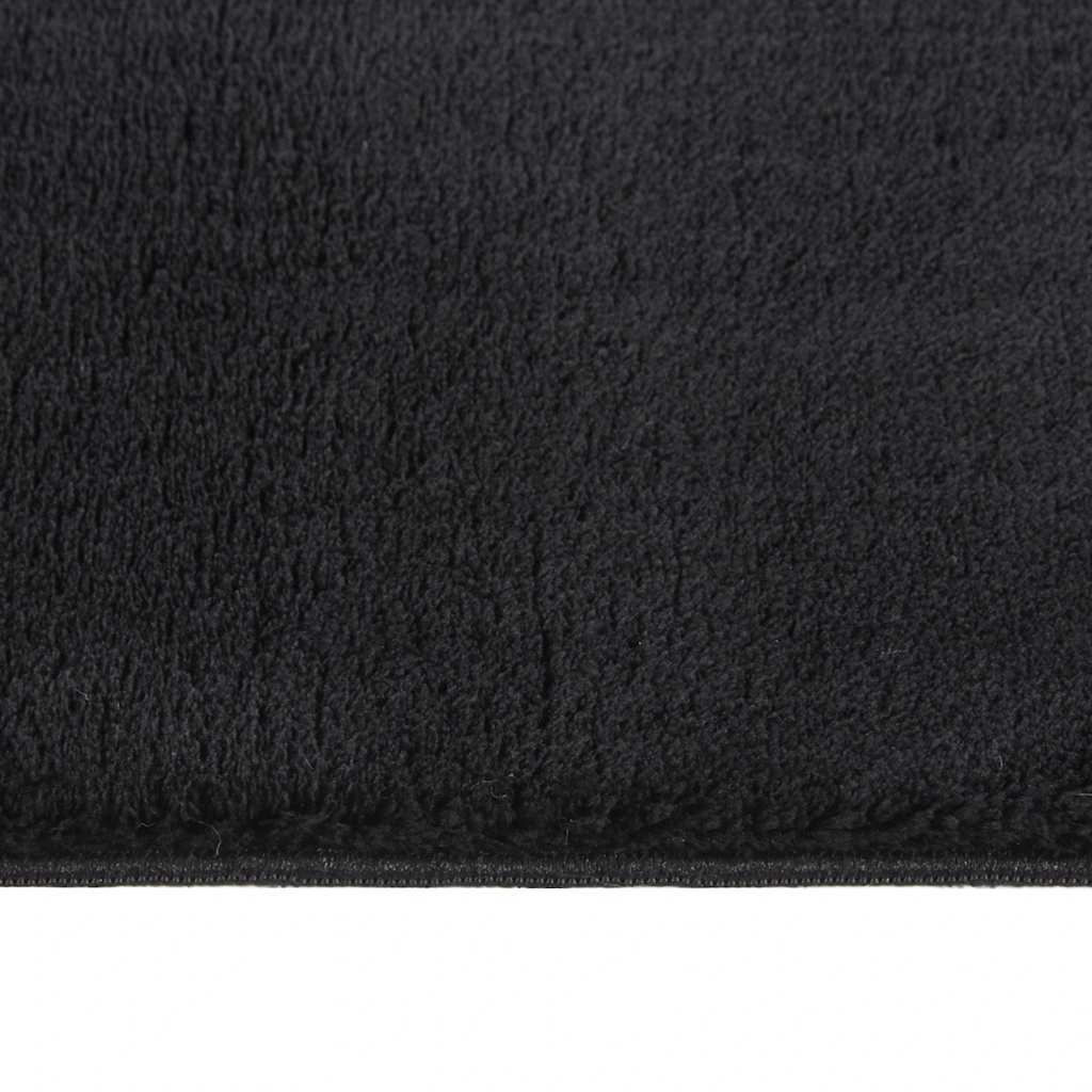 Vaskbart teppe mykt kort lugg 160x230 cm sklisikkert svart