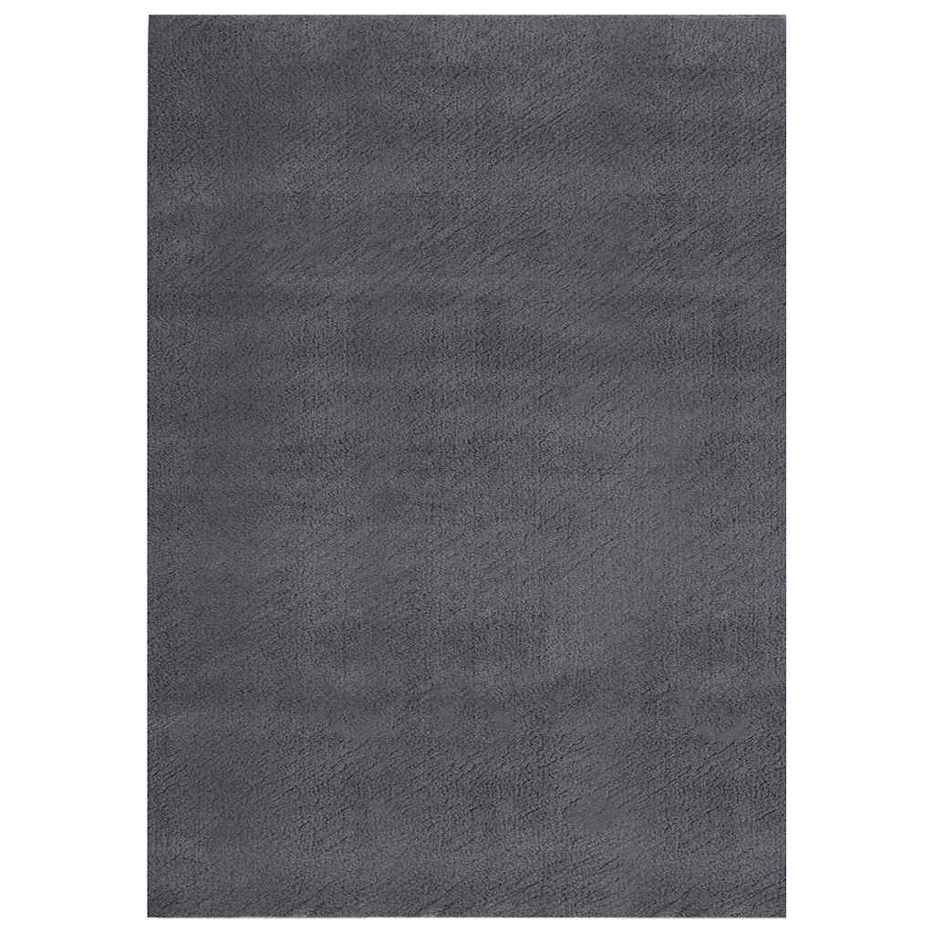 Vaskbart teppe mykt kort lugg 160x230 cm sklisikkert antrasitt