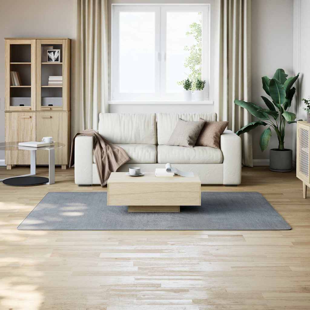 Vaskbart teppe mykt kort lugg 160x230 cm sklisikkert grå