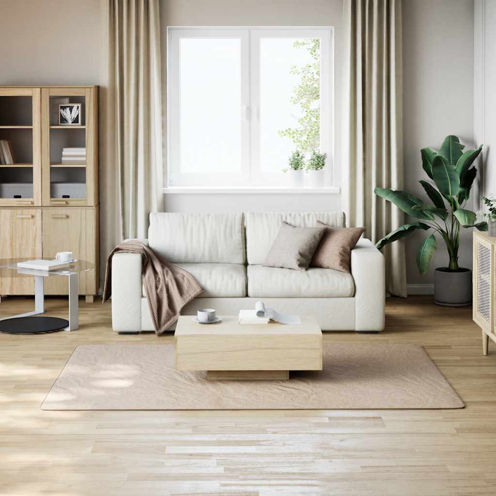 Vaskbart teppe mykt kort lugg 160x230 cm sklisikkert beige
