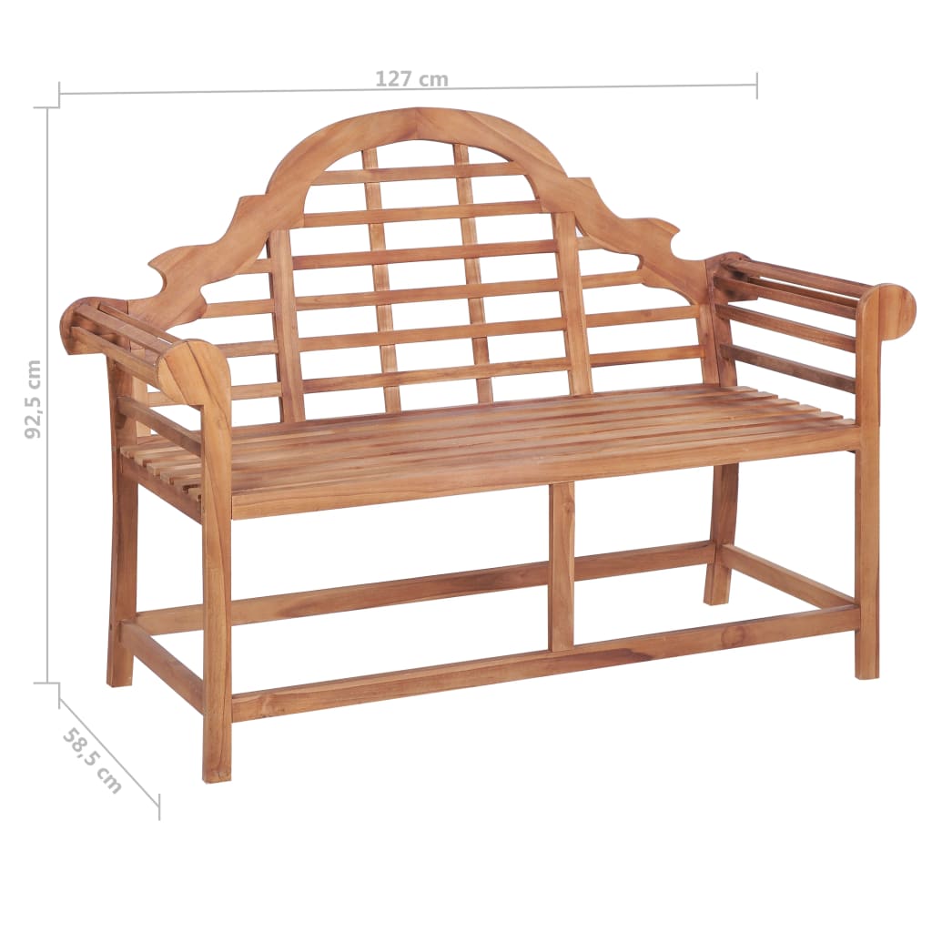 Hagebenk 127x58,5x92,5 cm heltre teak