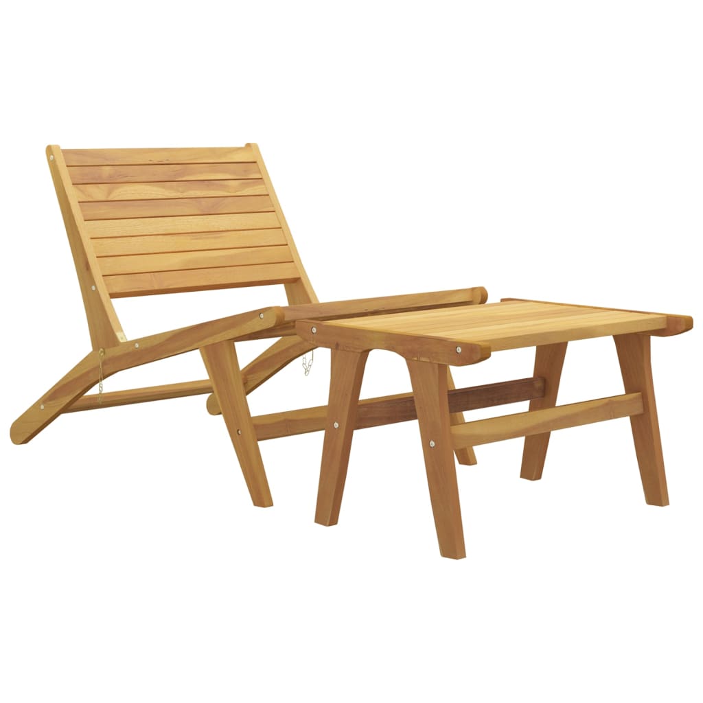 Hagestol med fotstøtte heltre teak
