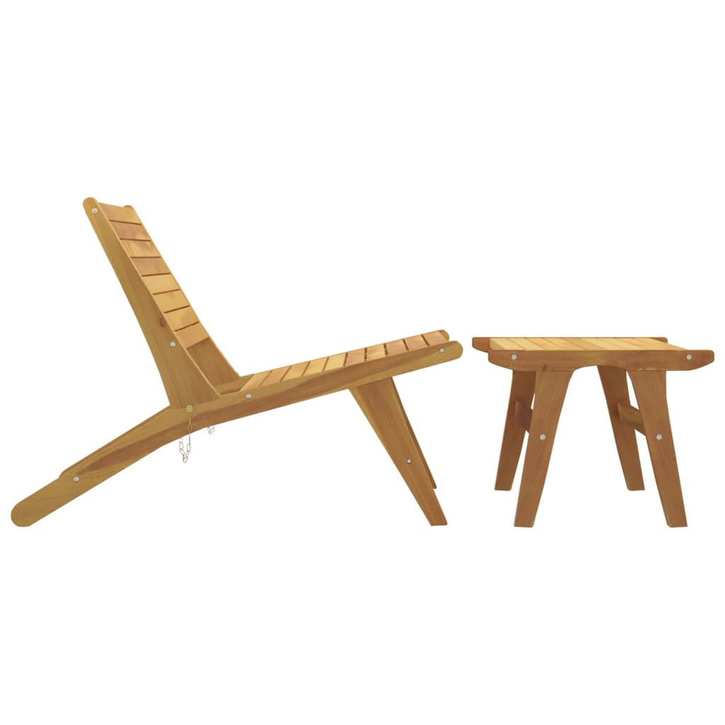 Hagestol med fotstøtte heltre teak