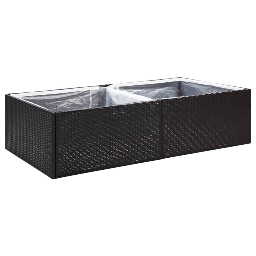 Plantekasse svart 157x80x40 cm polyrotting