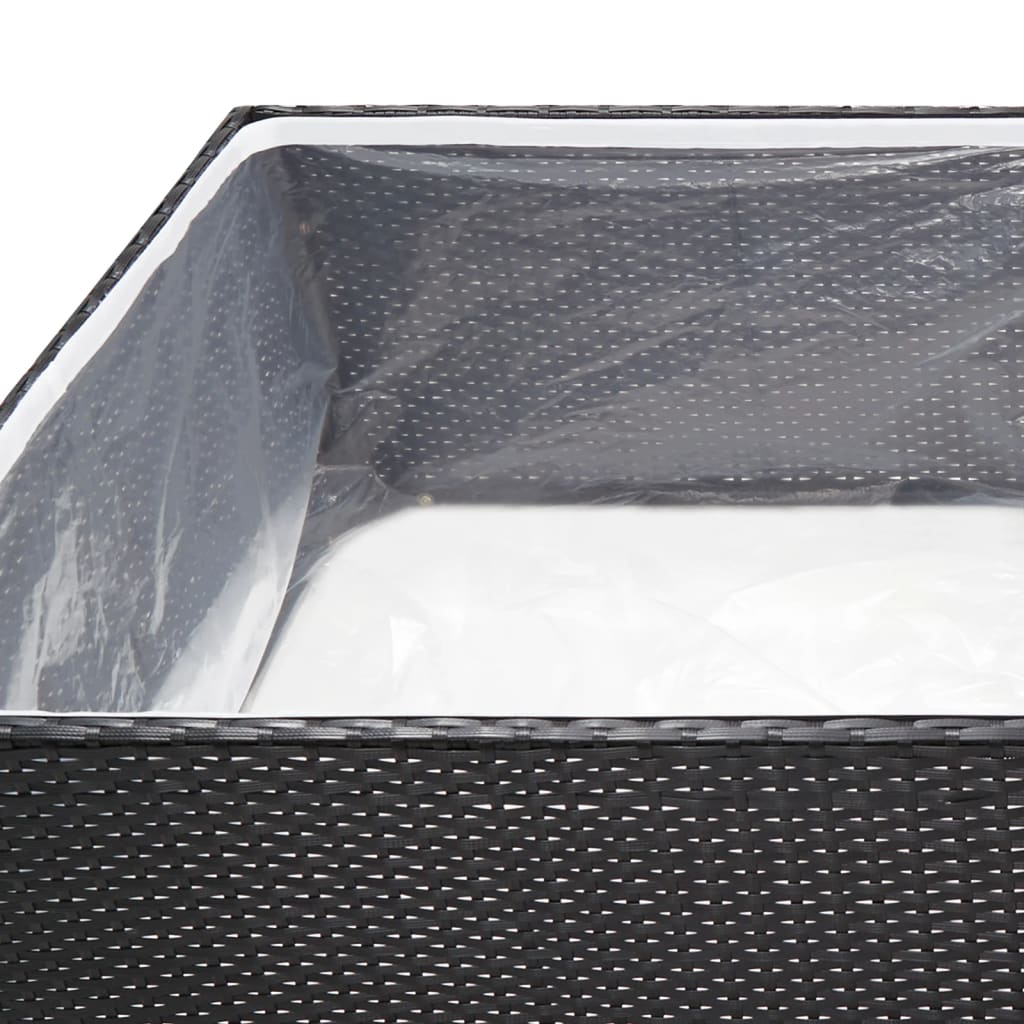 Plantekasse svart 157x80x40 cm polyrotting