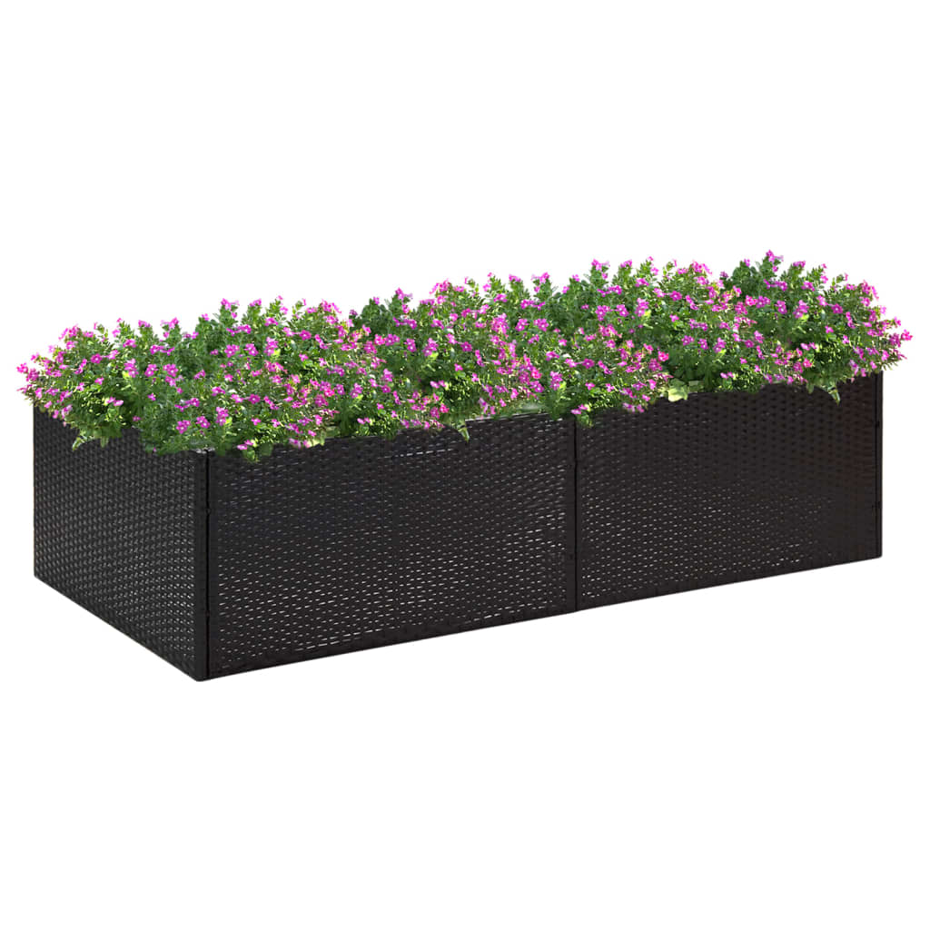 Plantekasse svart 157x80x40 cm polyrotting