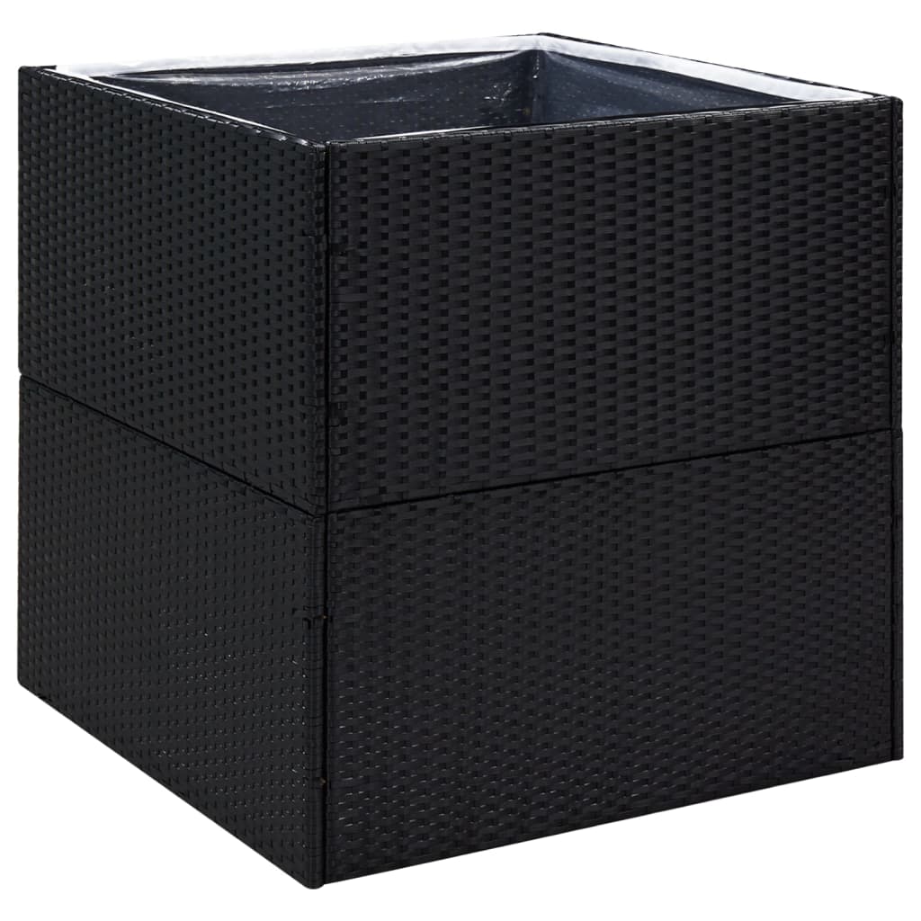 Plantekasse svart 80x80x80 cm polyrotting