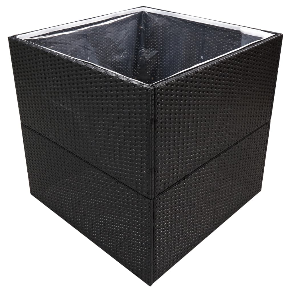 Plantekasse svart 80x80x80 cm polyrotting