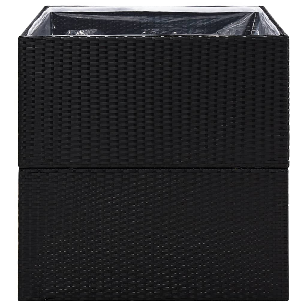 Plantekasse svart 80x80x80 cm polyrotting