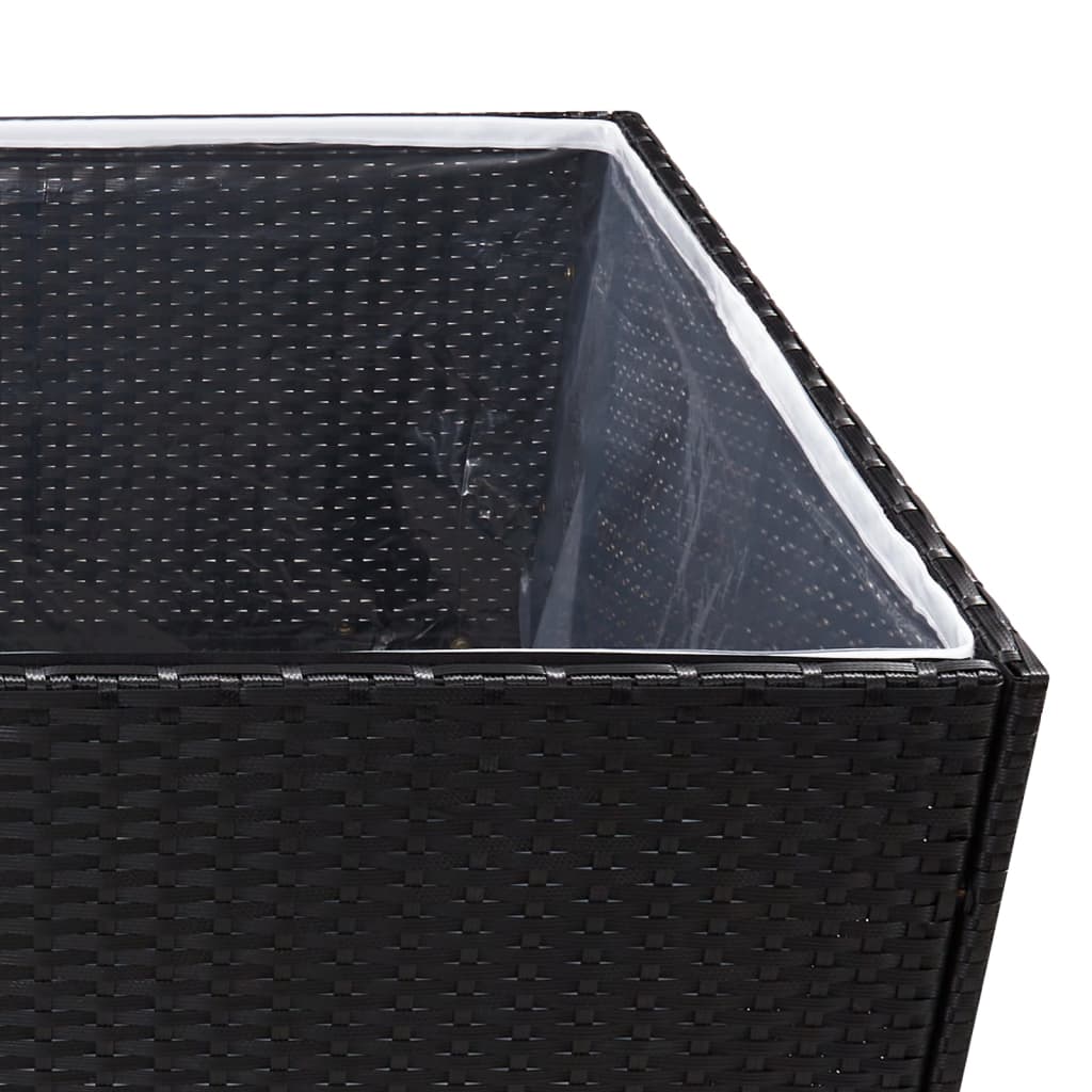 Plantekasse svart 80x80x80 cm polyrotting