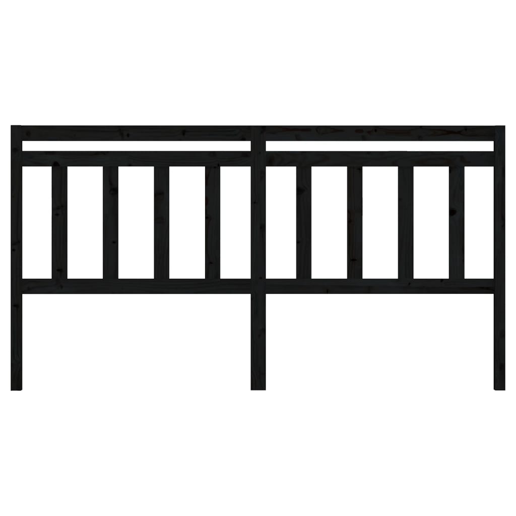 Sengegavl svart 186x4x100 cm heltre furu