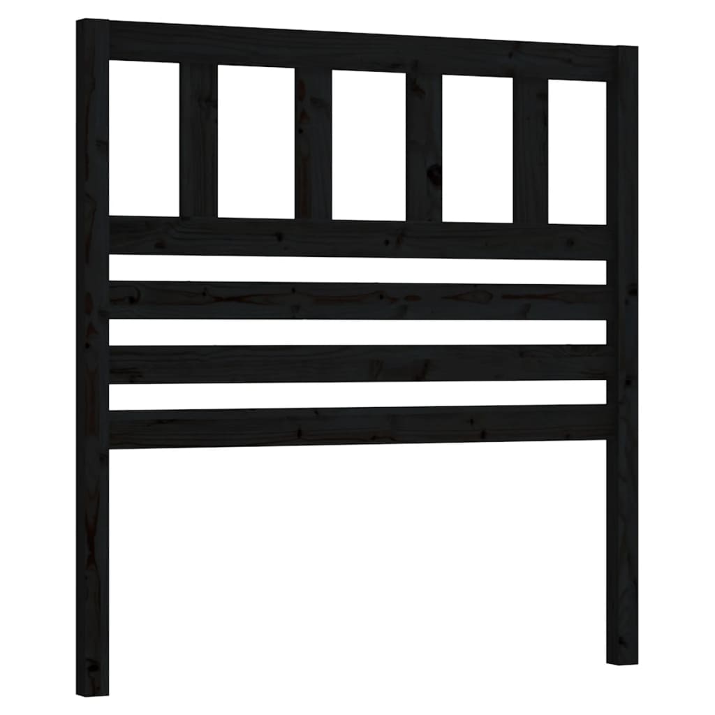 Sengegavl svart 96x4x100 cm heltre furu