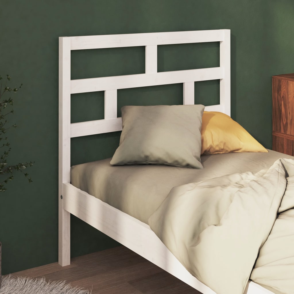 Sengegavl hvit 81x4x100 cm heltre furu vidaXL