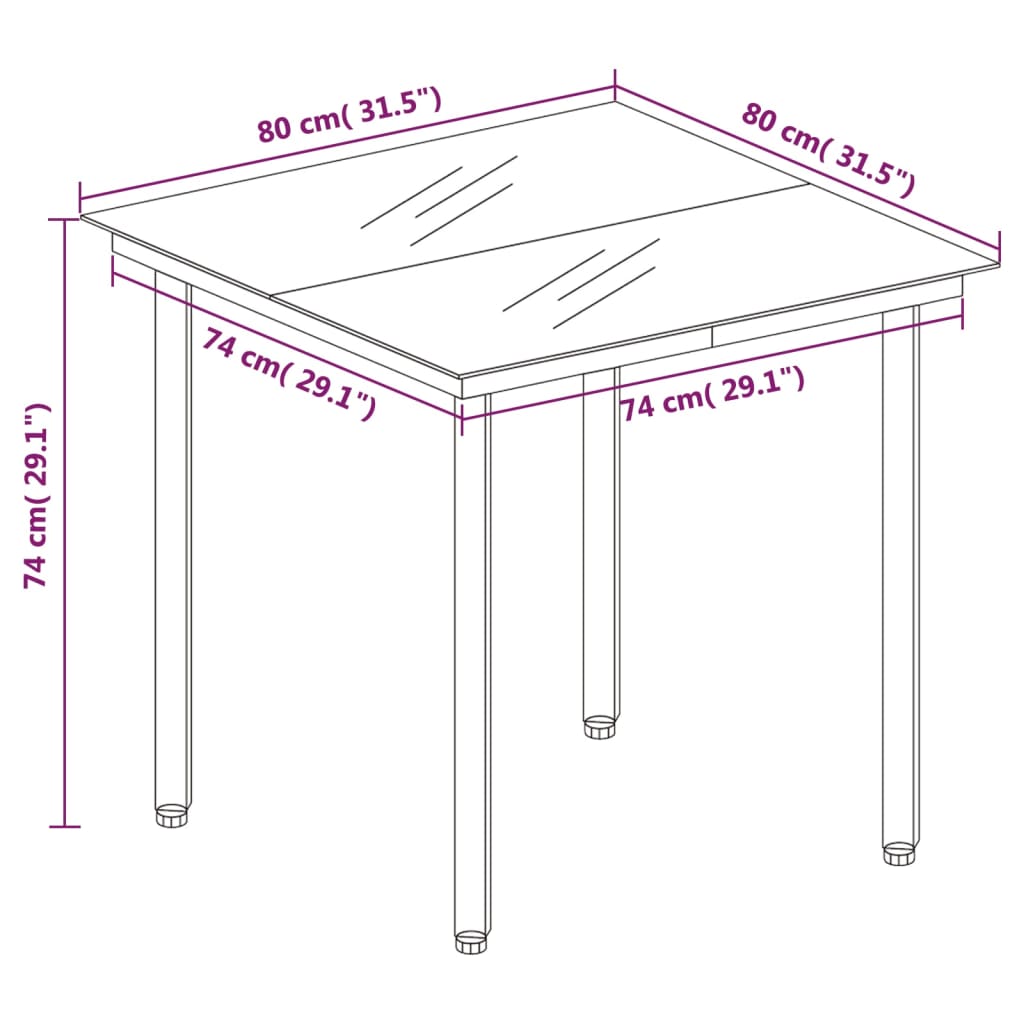 Hagespisegruppe 3 deler svart PVC-rotting
