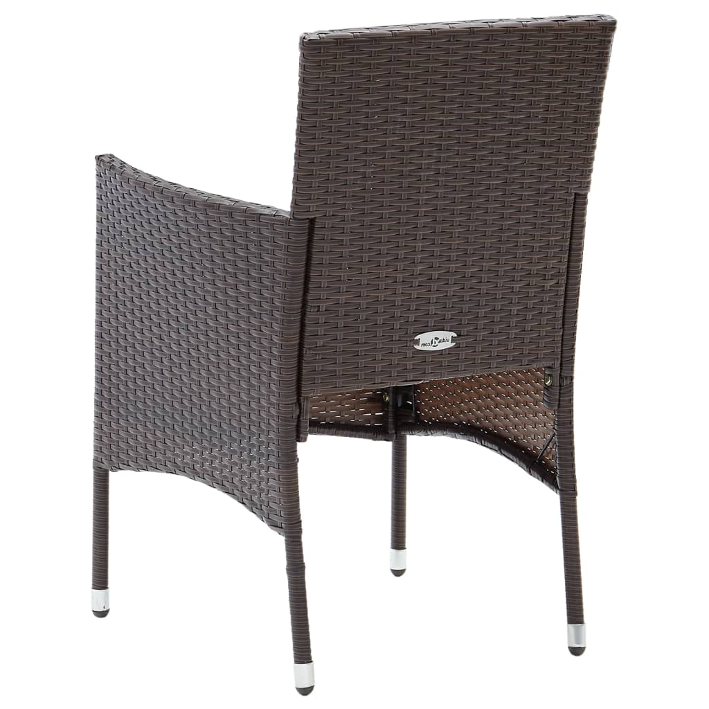 Hagespisestoler 2 stk polyrotting brun