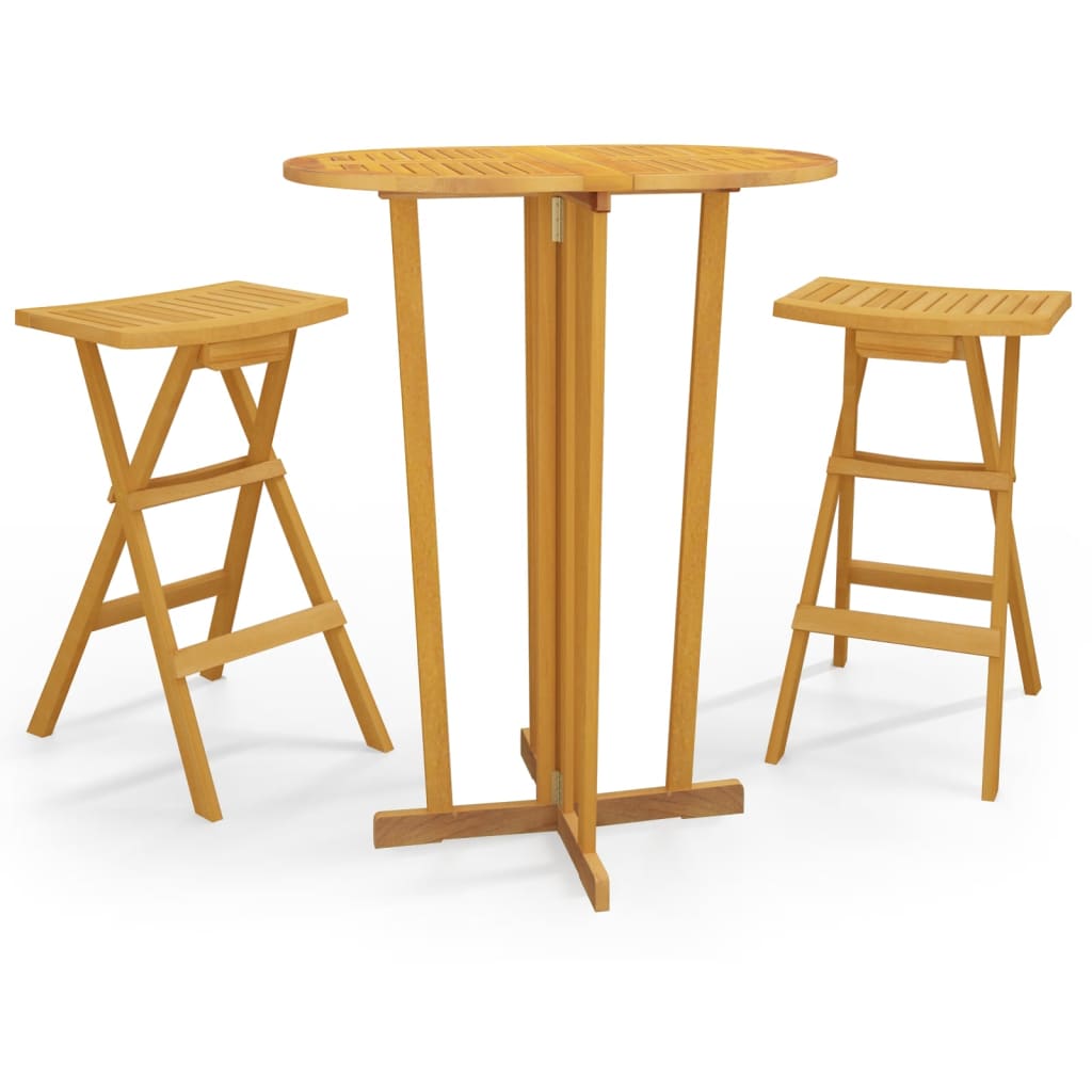 Foldbart barsett 3 deler heltre teak