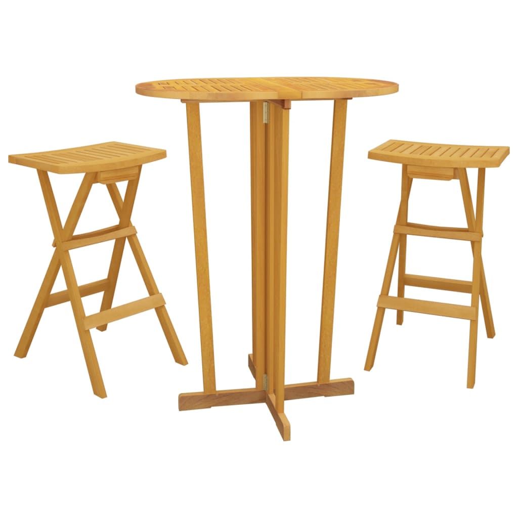 Foldbart barsett 3 deler heltre teak
