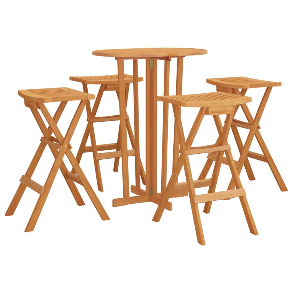Foldbart barsett 5 deler heltre teak