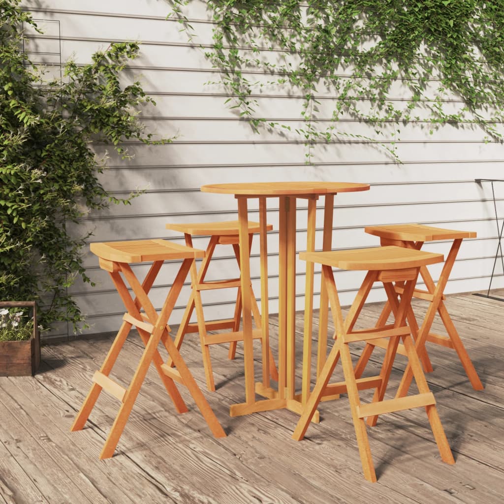 Foldbart barsett 5 deler heltre teak