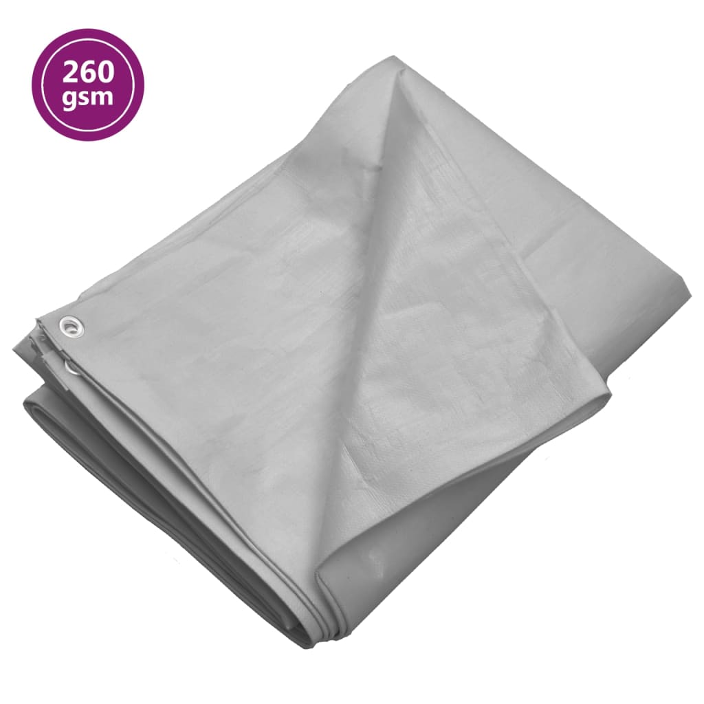 Presenning 260 g/m² 8x10 m grå HDPE