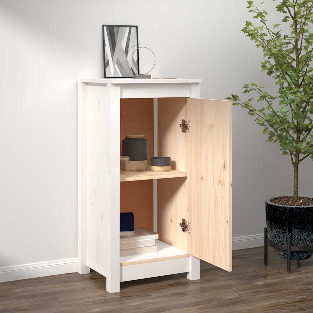 Skjenk hvit 39x35x80 cm heltre furu