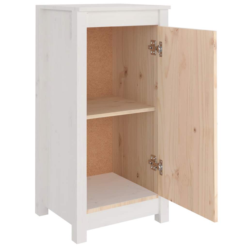 Skjenker 2 stk hvit 39x35x80 cm heltre furu