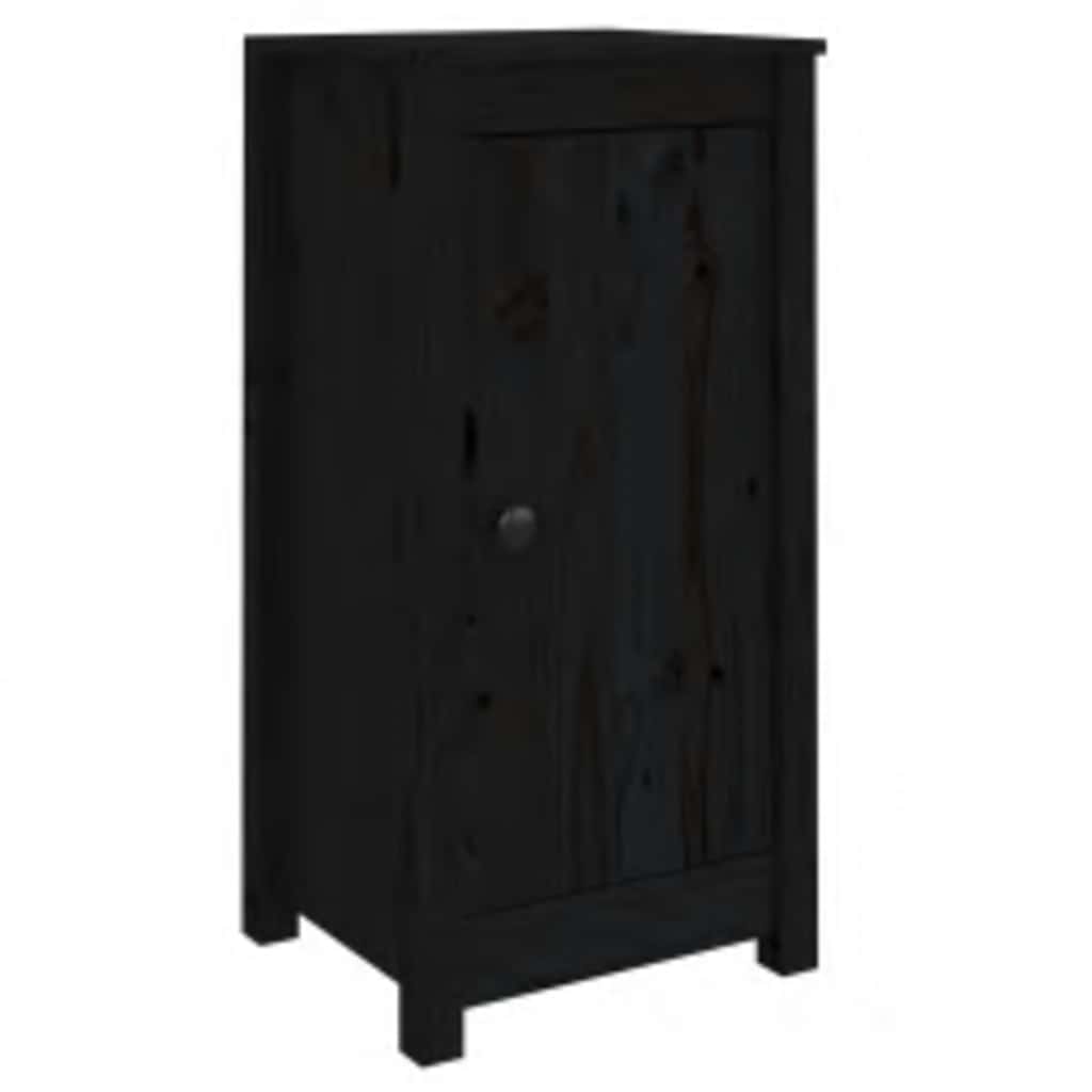 Skjenker 2 stk svart 39x35x80 cm heltre furu