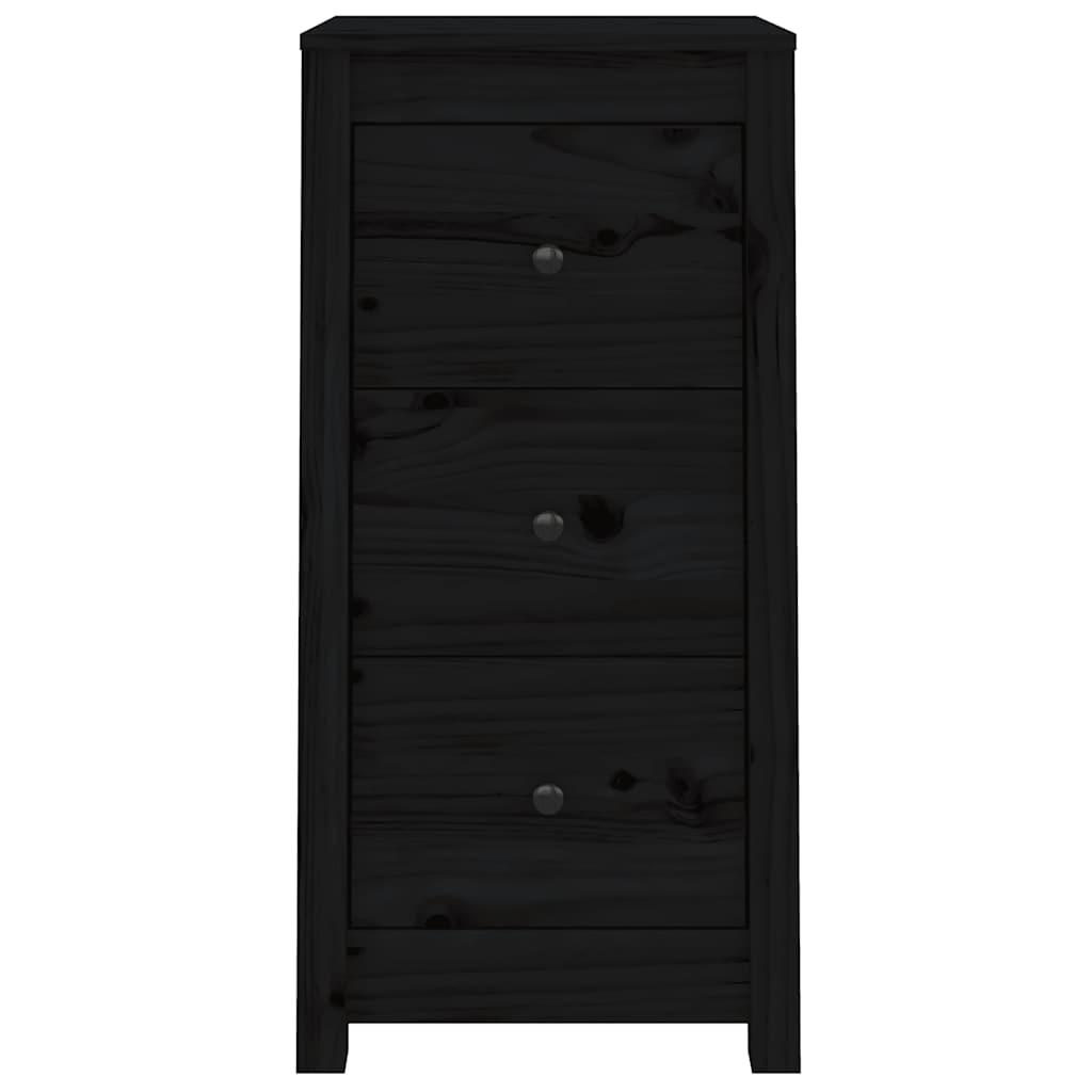 Skjenker 2 stk svart 40x35x80 cm heltre furu