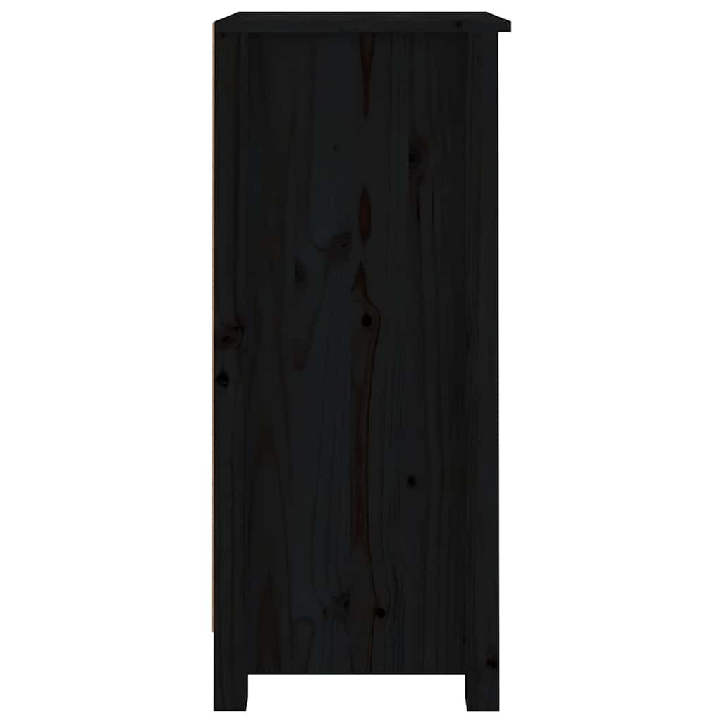Skjenker 2 stk svart 40x35x80 cm heltre furu