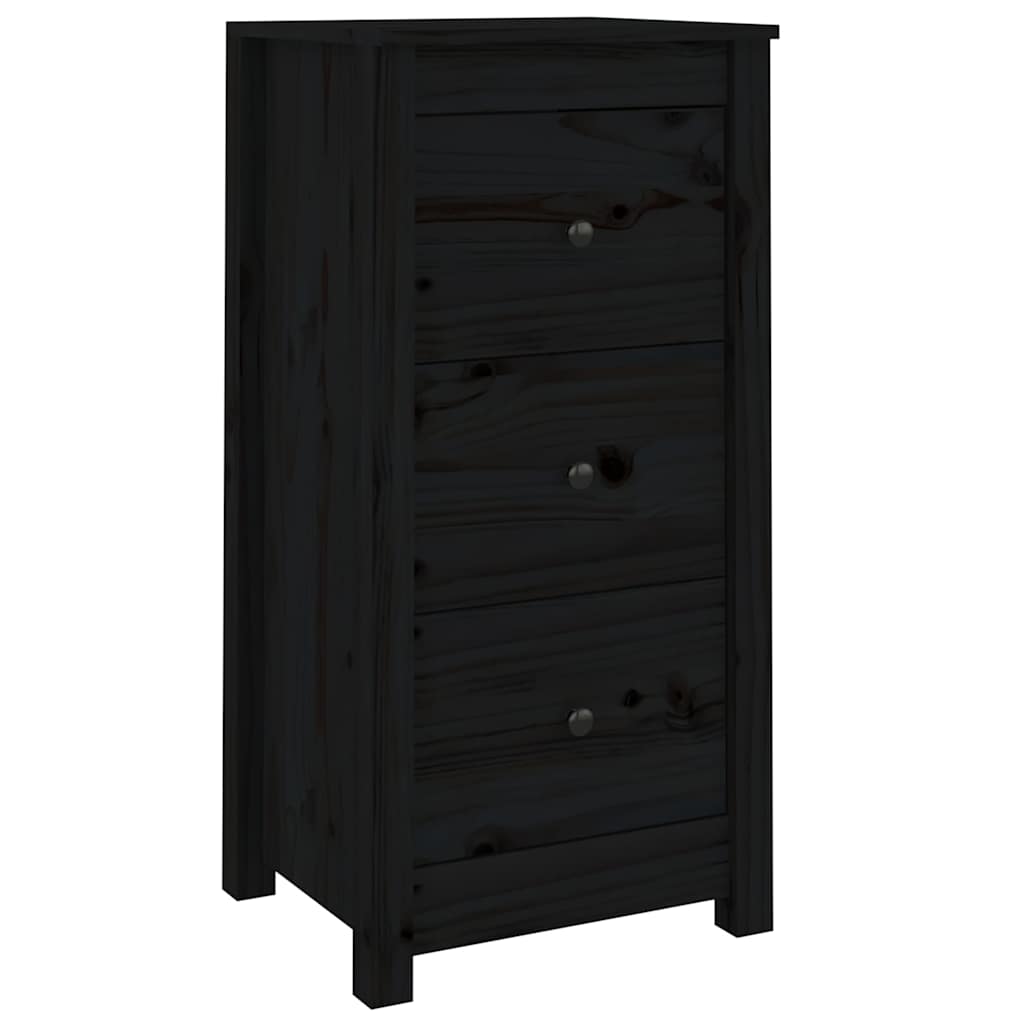 Skjenker 2 stk svart 40x35x80 cm heltre furu