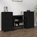 Skjenker 2 stk svart 40x35x80 cm heltre furu