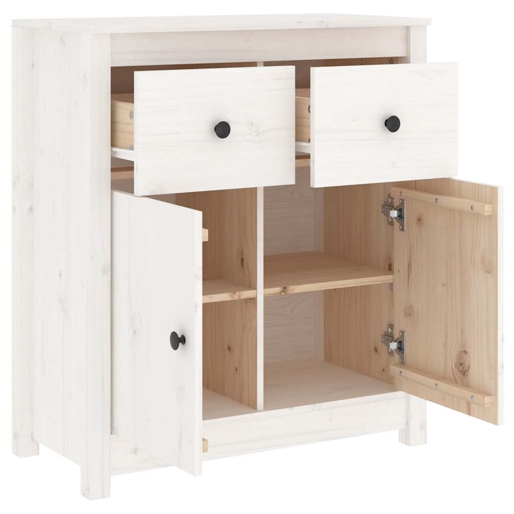 Skjenk hvit 70x35x80 cm heltre furu