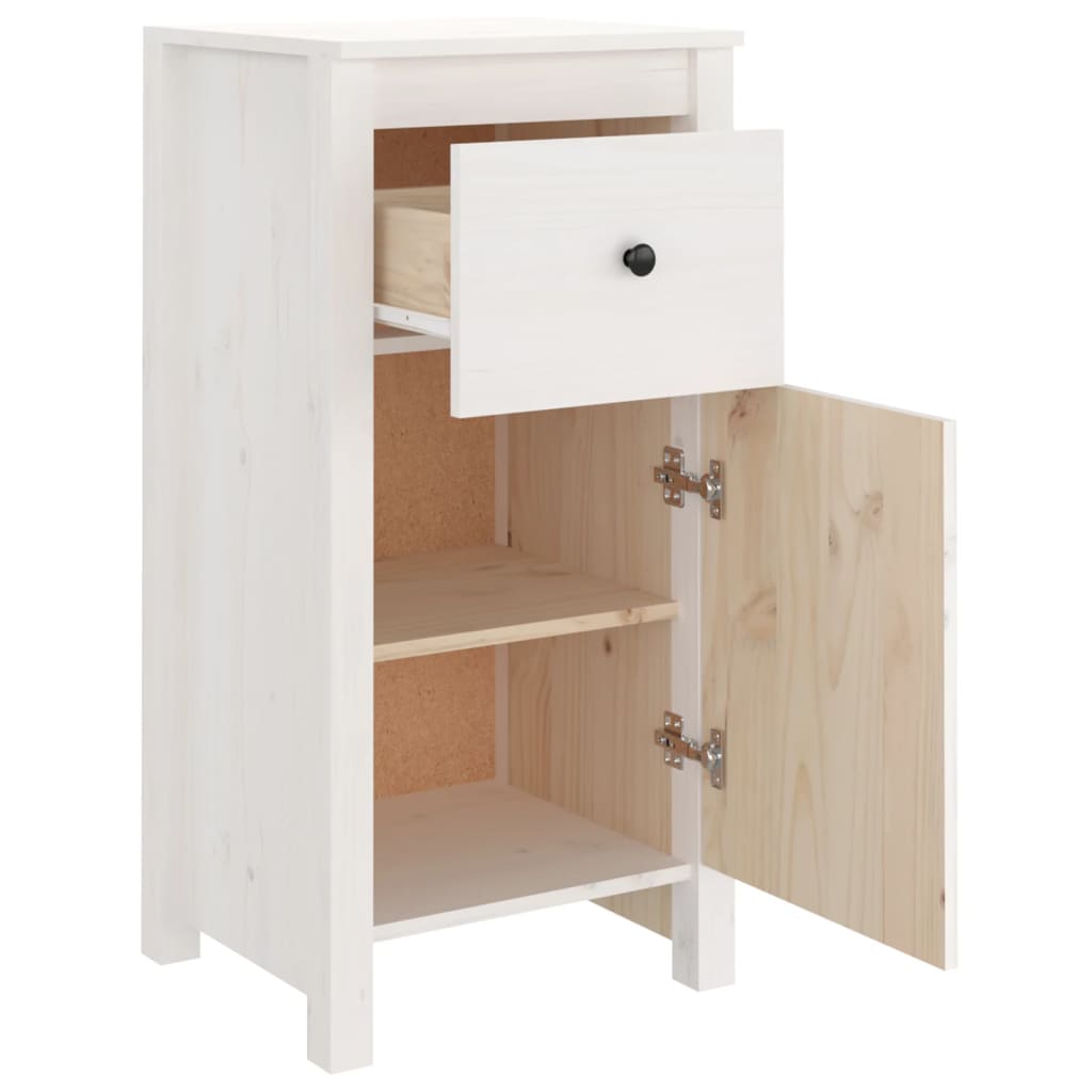 Skjenker 2 stk hvit 40x35x80 cm heltre furu