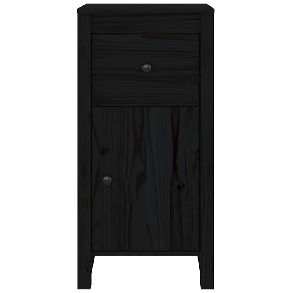 Skjenker 2 stk svart 40x35x80 cm heltre furu