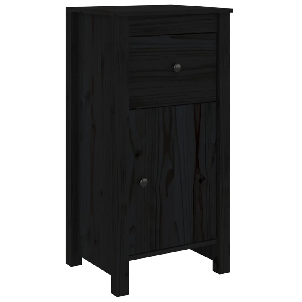 Skjenker 2 stk svart 40x35x80 cm heltre furu