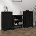 Skjenker 2 stk svart 40x35x80 cm heltre furu