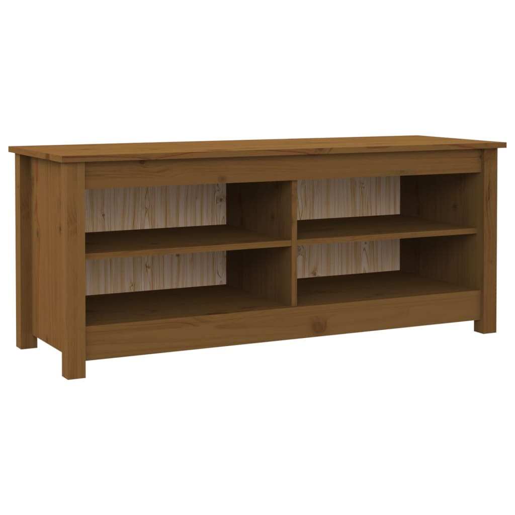 Skobenk honningbrun 110x38x45,5 cm heltre furu