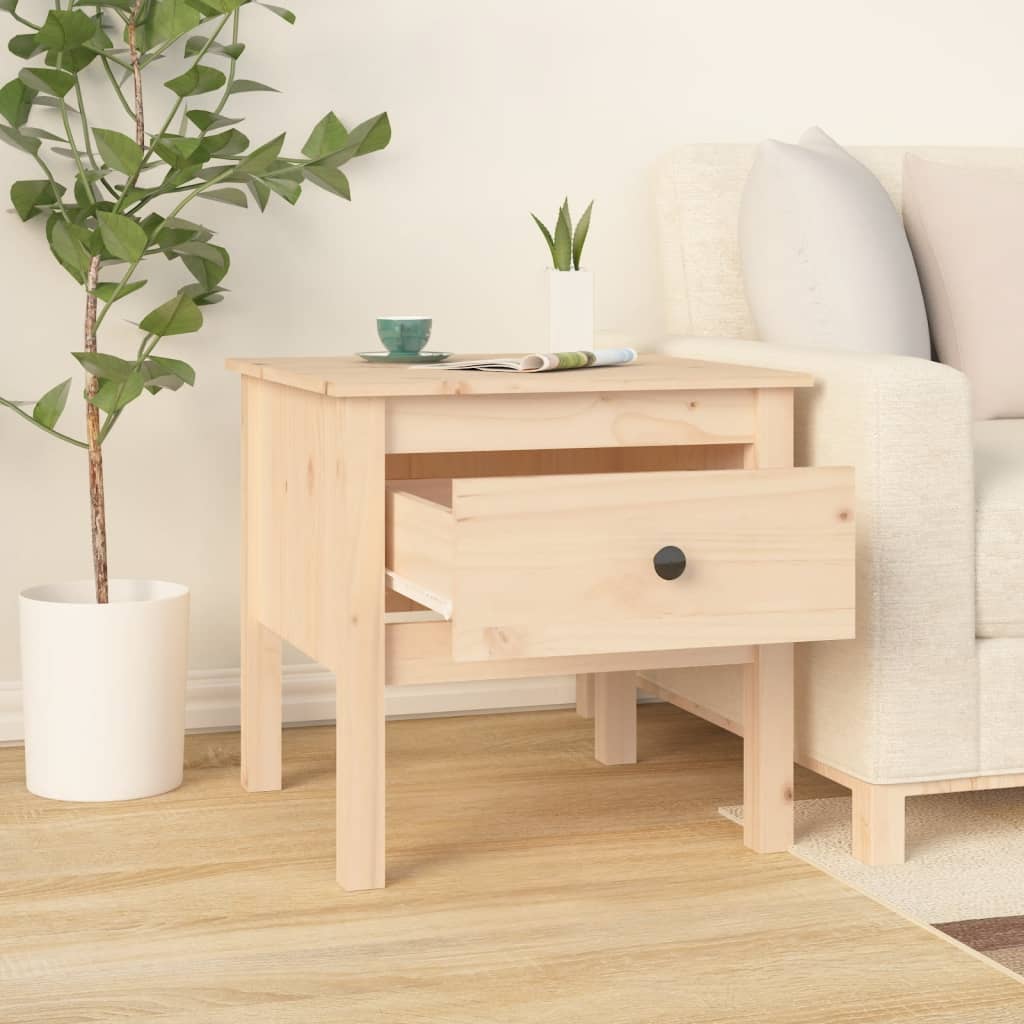 Sidebord 2 stk 50x50x49 cm heltre furu