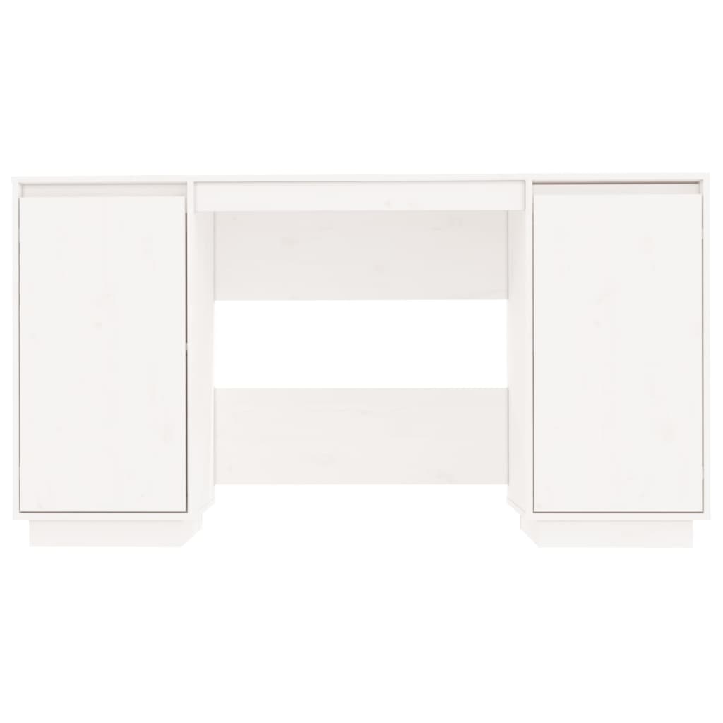 Skrivebord hvit 140x50x75 cm heltre furu vidaXL
