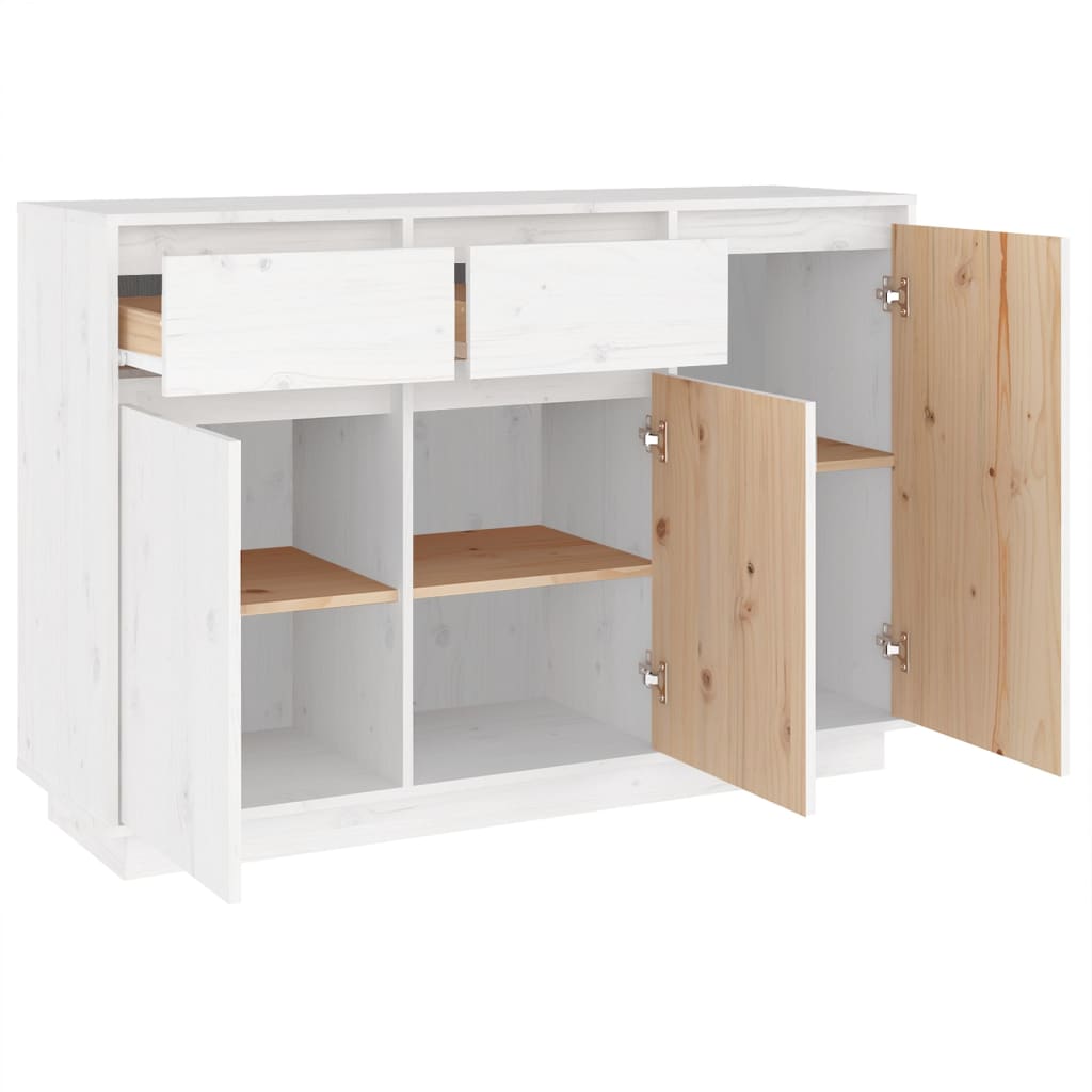 Skjenk hvit 110x34x75 cm heltre furu vidaXL