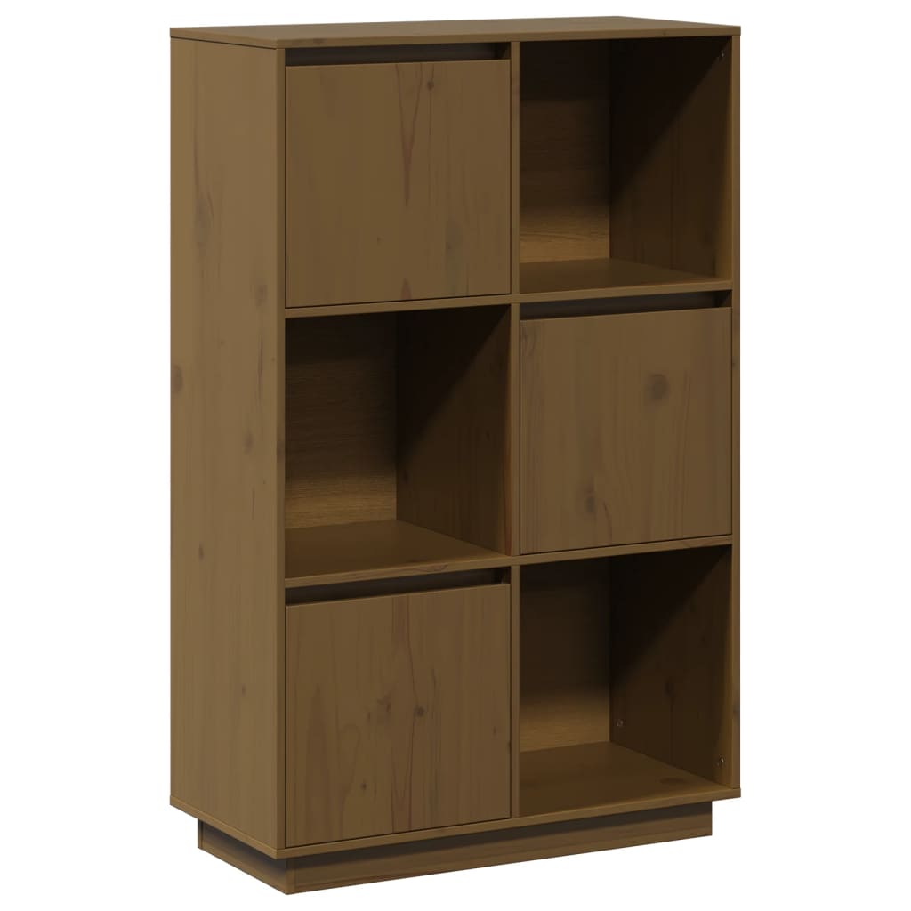 Highboard honningbrun 74x35x117 cm heltre furu