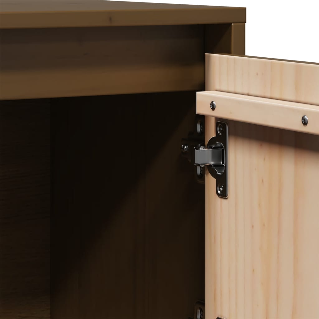 Highboard honningbrun 74x35x117 cm heltre furu