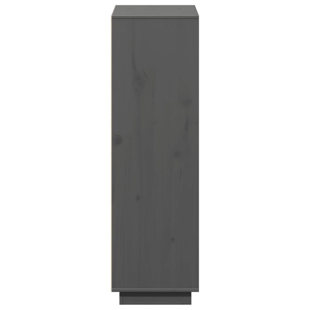 Highboard grå 110,5x35x117 cm heltre furu