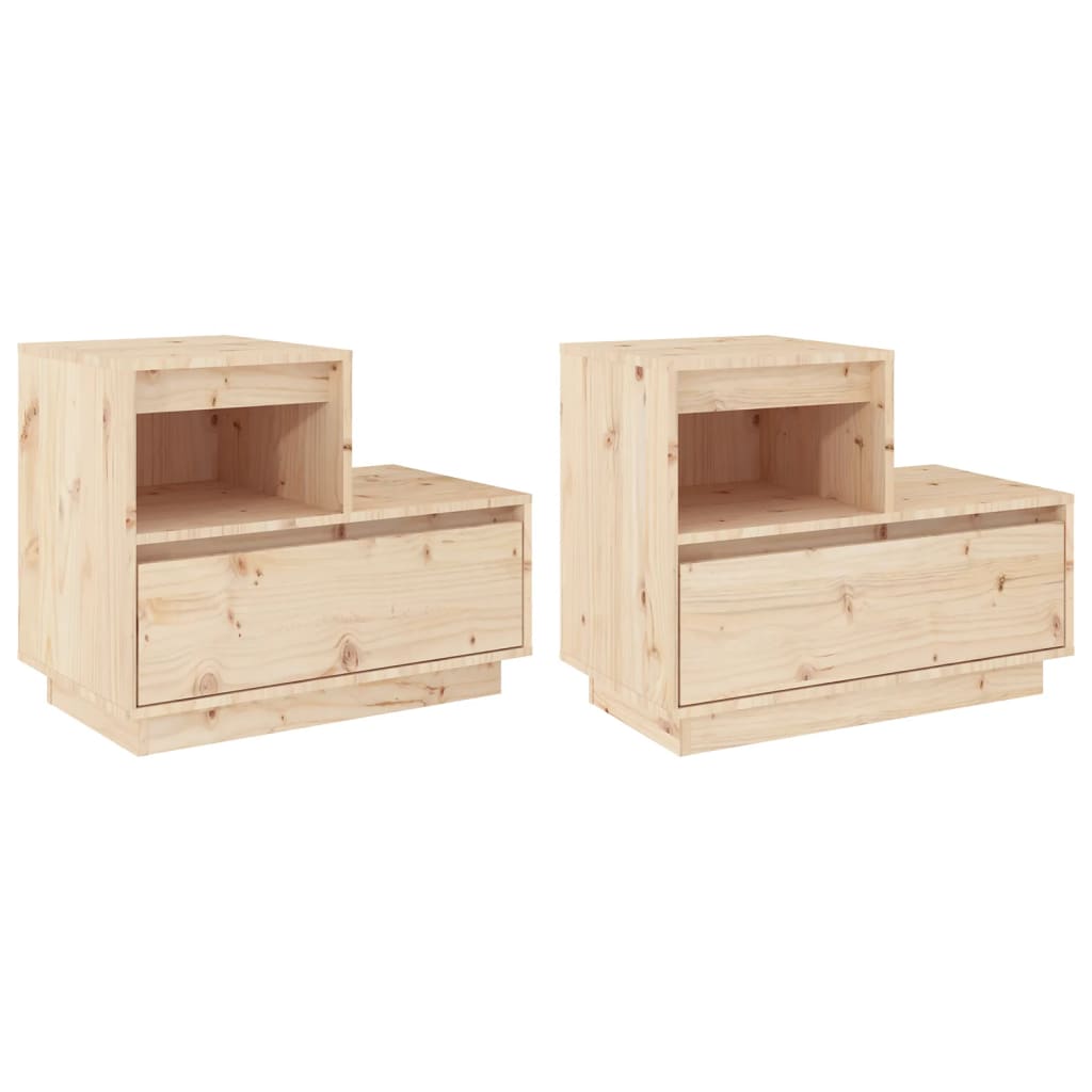 Nattbord 2 stk 60x34x51 cm heltre furu