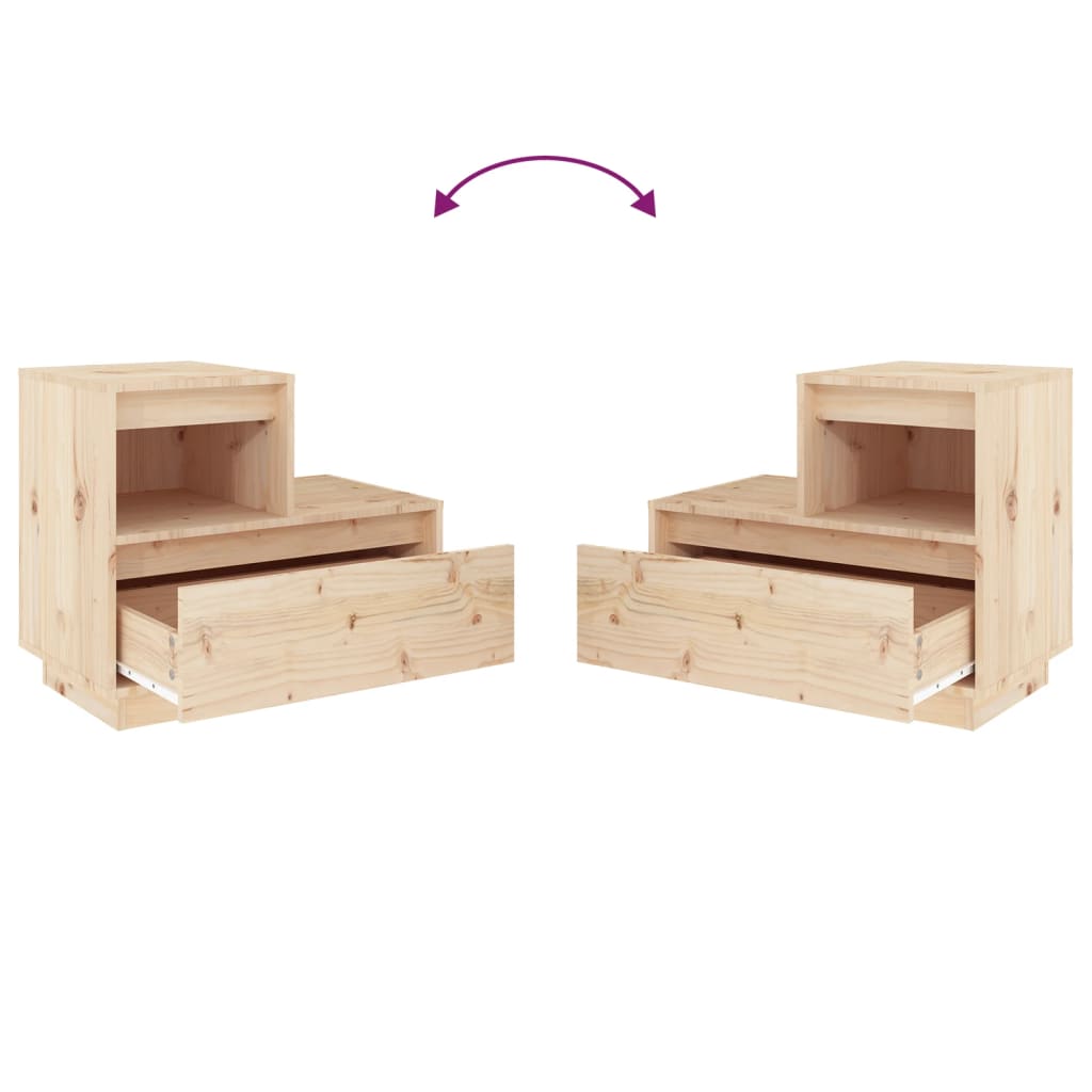 Nattbord 2 stk 60x34x51 cm heltre furu