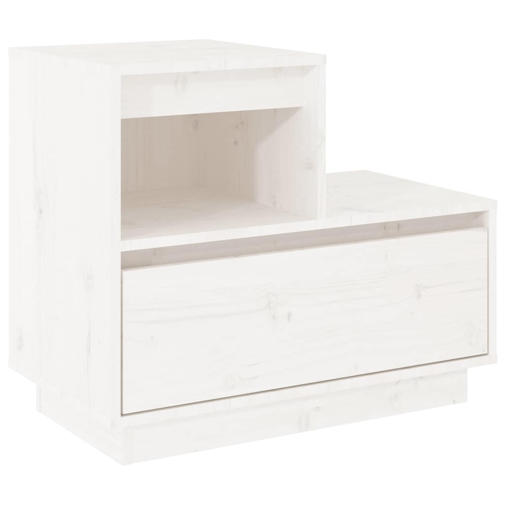 Nattbord 2 stk hvit 60x34x51 cm heltre furu