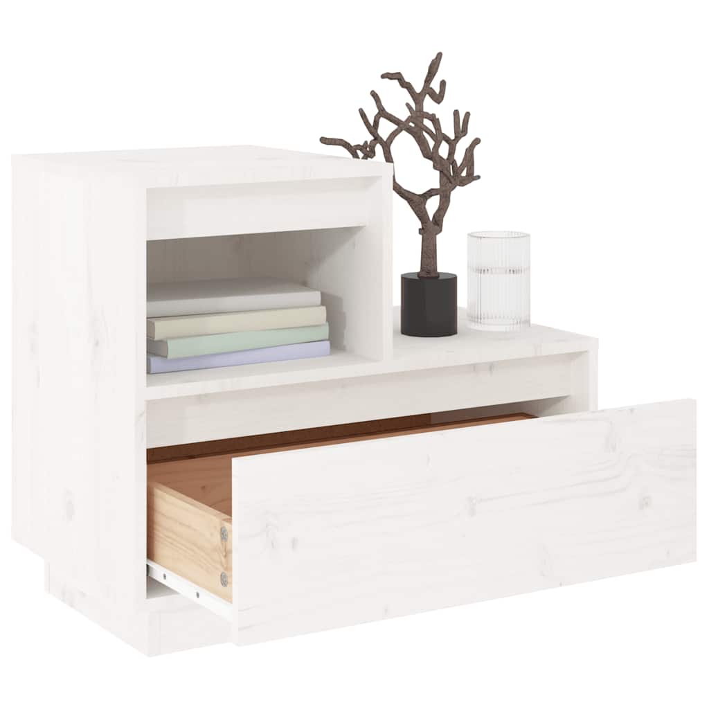 Nattbord 2 stk hvit 60x34x51 cm heltre furu