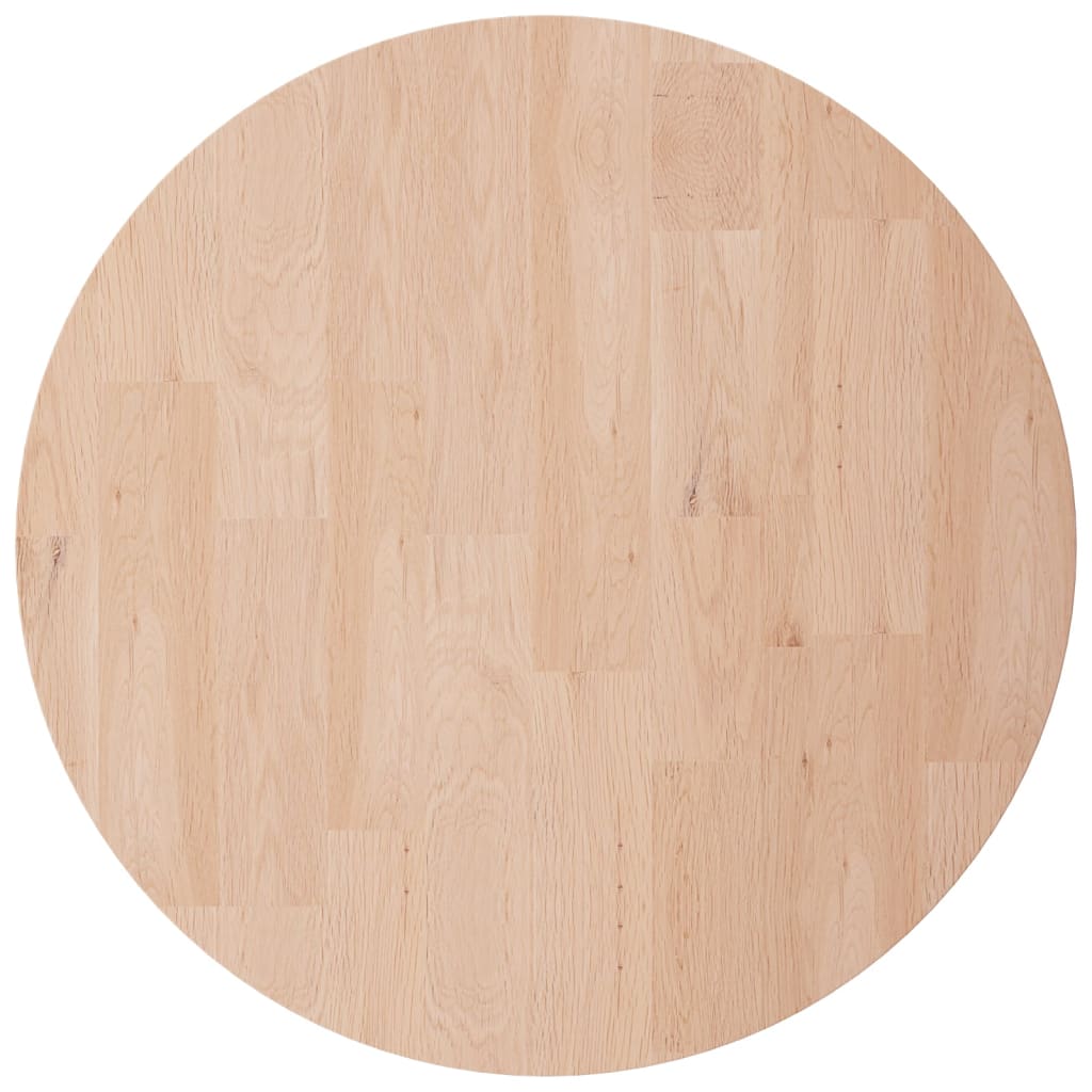 Rund bordplate Ø30x2,5 cm ubehandlet heltre eik vidaXL