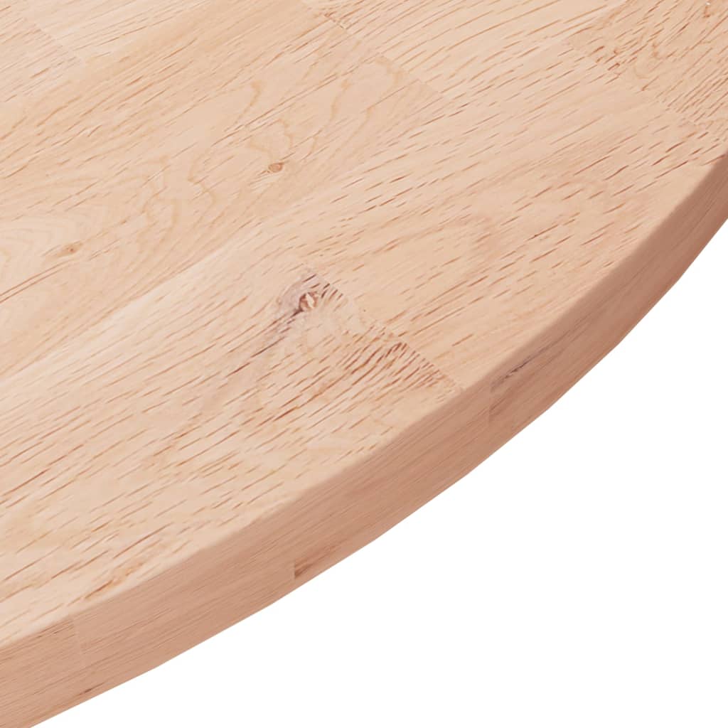 Rund bordplate Ø80x2,5 cm ubehandlet heltre eik vidaXL
