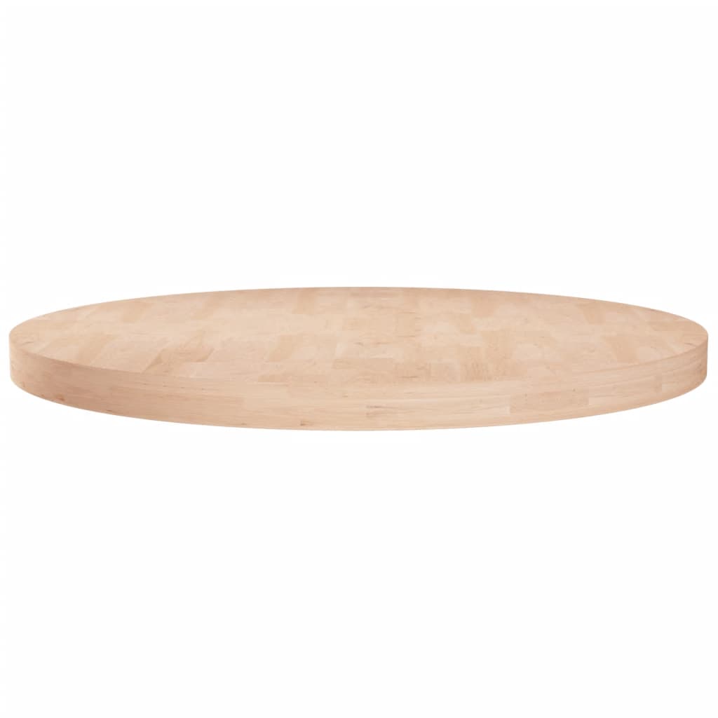 Rund bordplate Ø80x4 cm ubehandlet heltre eik